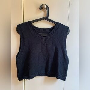 Black Knit Sweater Vest